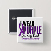 Ich trage Lila für meinen pankreatischen Krebs des Button (Vorne & Hinten)