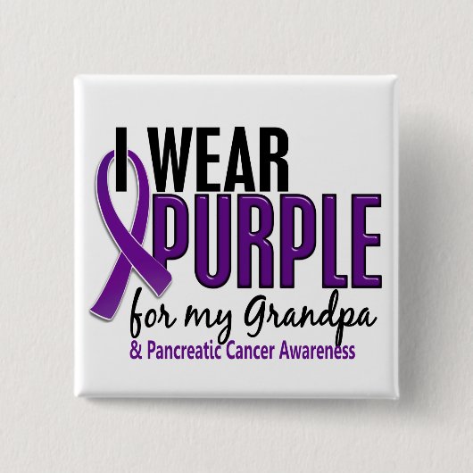 Ich trage Lila für meinen pankreatischen Krebs des Button (Vorderseite)