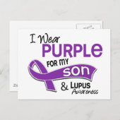 Ich trage Lila für meinen Sohn 42 Lupus Postkarte (Vorne/Hinten)