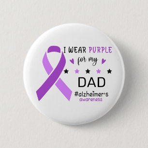 Ich trage Lila für meinen Vater Alzheimer-Bewussts Button