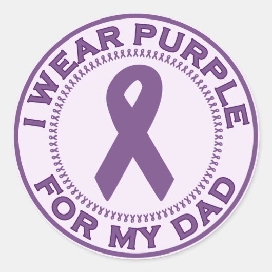 Ich trage Lila für meinen Vater Runder Aufkleber (Vorderseite)