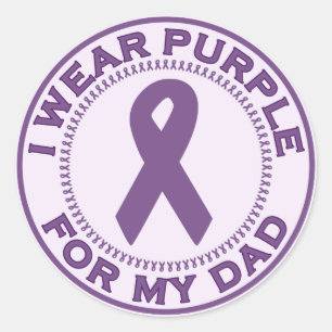 Ich trage Lila für meinen Vater Runder Aufkleber