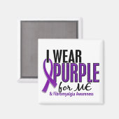 Ich trage Lila für mich 10 Fibromyalgie Magnet (Vorderseite/Rückseite)