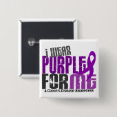 Ich trage lila für MICH 6 Crohns Krankheit Button (Vorne & Hinten)