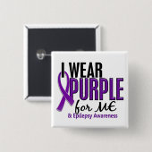 Ich trage lila für MICH Epilepsie 10 Button (Vorne & Hinten)