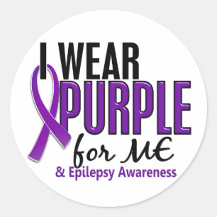Ich trage lila für MICH Epilepsie 10 Runder Aufkleber
