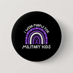 Ich trage Lila für militärische Kinder Button