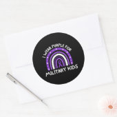 Ich trage Lila für militärische Kinder Runder Aufkleber (Umschlag)