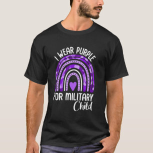 Ich trage Lila für Militärkinder Regenbogen Militä T-Shirt