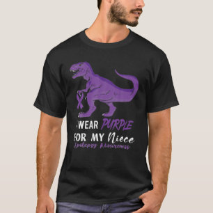 Ich trage Lila für Niece Dinosaur Epilepsy Awaren T-Shirt