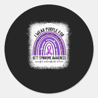 Ich trage Lila für Rett-Syndrom Runder Aufkleber