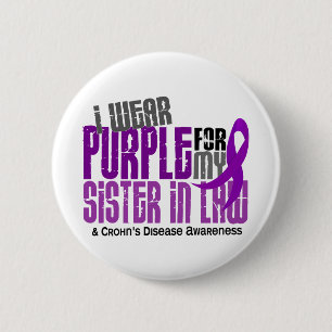 Ich trage Lila für Schwägerin6 Crohns Krankheit Button