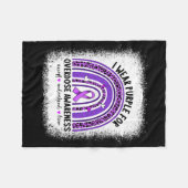 Ich trage Lila für Überdosierung Awareness Boho Ra Fleecedecke (Vorderseite (Horizontal))