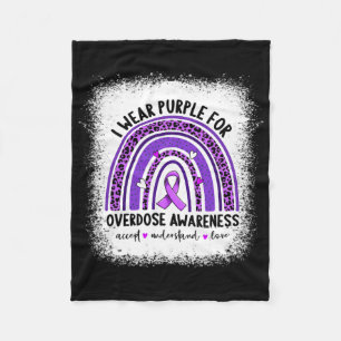 Ich trage Lila für Überdosierung Awareness Boho Ra Fleecedecke