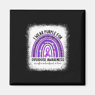 Ich trage Lila für Überdosierung Awareness Boho Ra Magnet