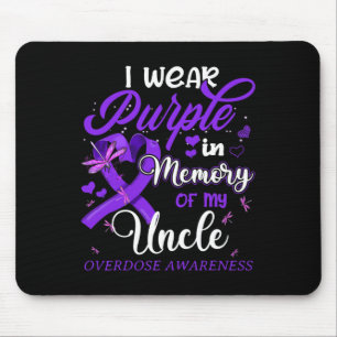 Ich trage Lila Gedächtnis für meine Onkelüberdosie Mousepad
