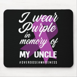 Ich trage Lila Gedächtnis für meine Onkelüberdosie Mousepad