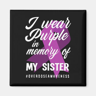 Ich trage Lila Gedächtnis für meine Schwester Über Magnet