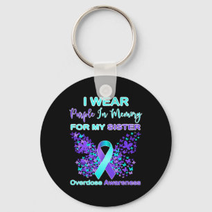 Ich trage Lila Gedächtnis für meine Schwester Über Schlüsselanhänger