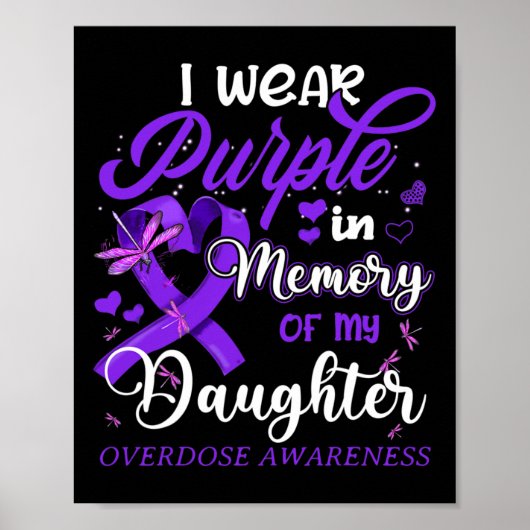 Ich trage Lila Gedächtnis für meine Tochter Überdo Poster (Vorne)