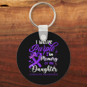 Ich trage Lila Gedächtnis für meine Tochter Überdo Schlüsselanhänger (Vorderseite)