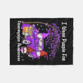 Ich trage Lila Gnomie Truck für Fibromyalgia Aware Fleecedecke (Vorderseite (Horizontal))