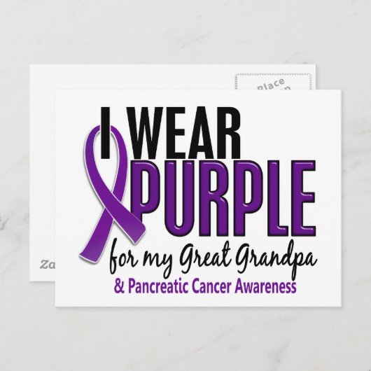 Ich trage Lila Großkrebs 10 Bauchspeicheldrüsenkre Postkarte (Vorne/Hinten)