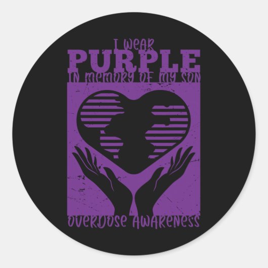 Ich trage Lila im Gedächtnis meines Sohnes - Überd Runder Aufkleber (Vorderseite)