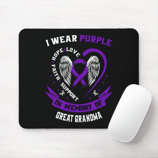 Ich trage Lila im Gedenken an die große Oma-Epilep Mousepad (Mit Mouse)