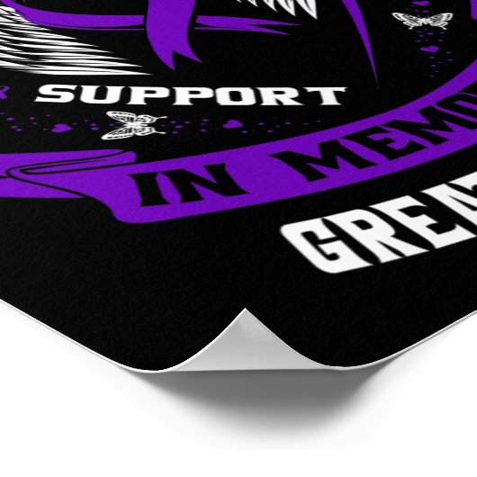 Ich trage Lila im Gedenken an die große Oma-Epilep Poster (Ecke)