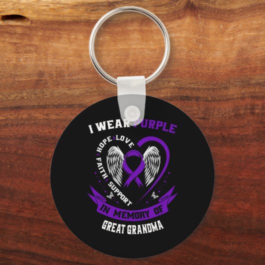 Ich trage Lila im Gedenken an die große Oma-Epilep Schlüsselanhänger (Vorderseite)