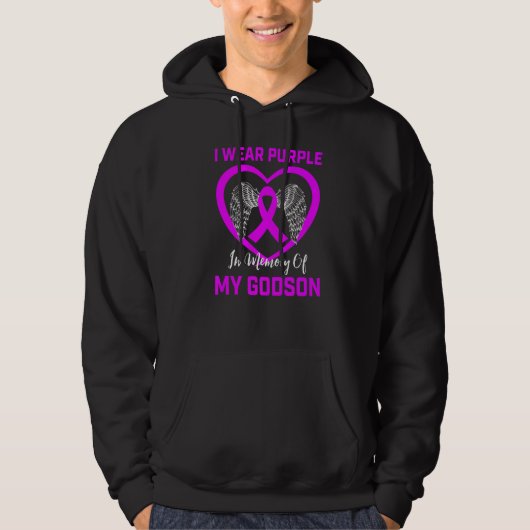 Ich trage Lila im Gedenken an Godson Epilepsy Awar Hoodie (Vorderseite)