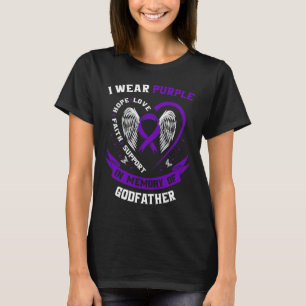 Ich trage Lila im Gedenken an Pankreaskarzinom des T-Shirt