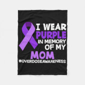 Ich trage Lila in Erinnerung an meine Mama Überdos Fleecedecke (Vorderseite)