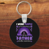 Ich trage lila in Erinnerung an meinen Vater Schlüsselanhänger (Rückseite)