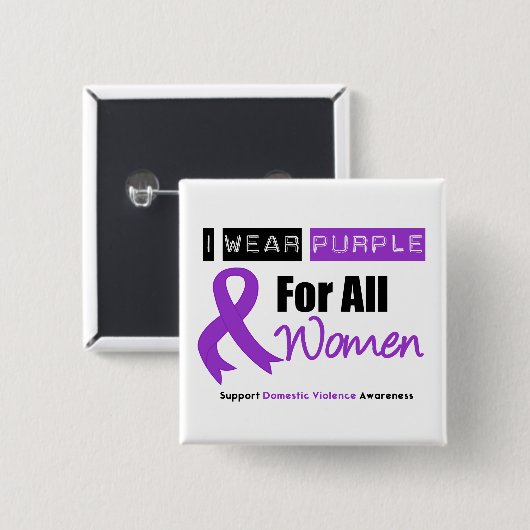Ich trage Lila Multifunktionsleisten-Gewalt Button (Vorne & Hinten)