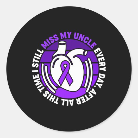 Ich trage Lila Überdosierungsbewusstsein Lila Runder Aufkleber (Vorderseite)