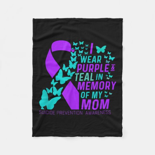 Ich trage Lila und Aquamarin für meine Schwester S Fleecedecke (Vorderseite)