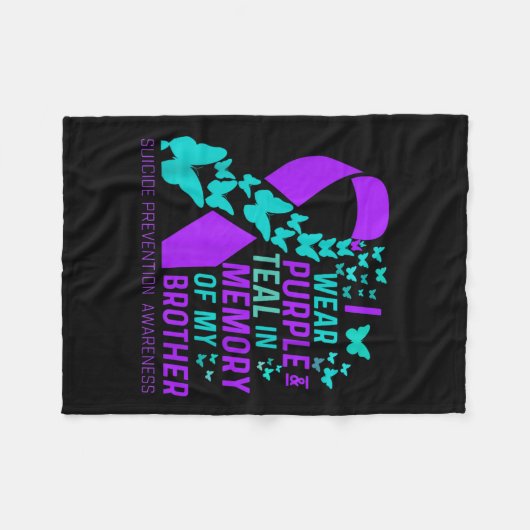 Ich trage Lila und Aquamarin für meinen Bruder Sui Fleecedecke (Vorderseite (Horizontal))