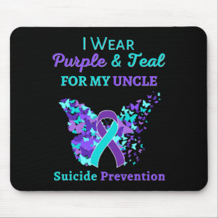 Ich trage Lila und Aquamarin für meinen Onkel Mousepad