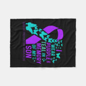 Ich trage Lila und Aquamarin für meinen Sohn Suizi Fleecedecke (Vorderseite (Horizontal))