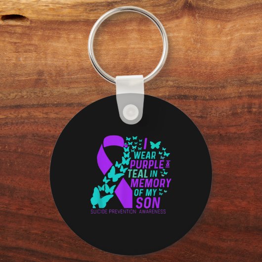 Ich trage Lila und Aquamarin für meinen Sohn Suizi Schlüsselanhänger (Vorderseite)