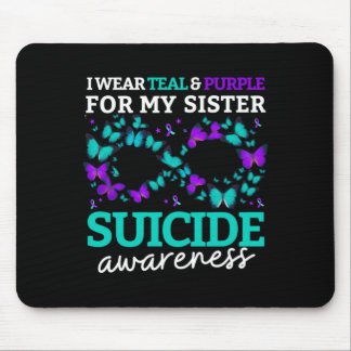 Ich trage Lila und Türkis für die Prävention für m Mousepad