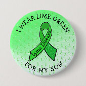 Ich trage Lime Green für meinen Sohn Lyme Button (Vorderseite)