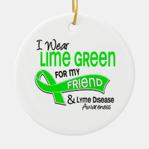 Ich trage Limone Freund Lyme Krankheit des Grün-4 Keramik Ornament