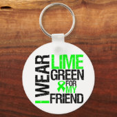 Ich trage Limonenband für mein Freundlymphom Schlüsselanhänger (Vorderseite)