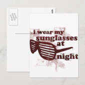 Ich trage nachts meine Sonnenbrille Postkarte (Vorne/Hinten)