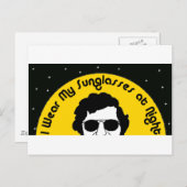 Ich trage nachts meine Sonnenbrille Postkarte (Vorne/Hinten)