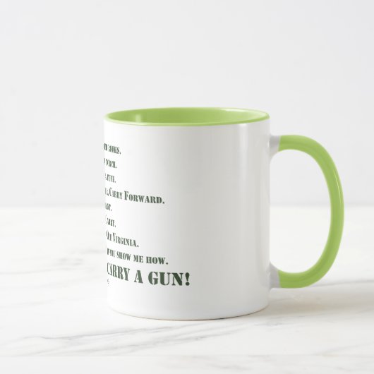 Ich trage nicht ein Gewehr Tasse (Rechts)