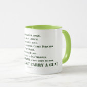 Ich trage nicht ein Gewehr Tasse (VorderseiteRechts)